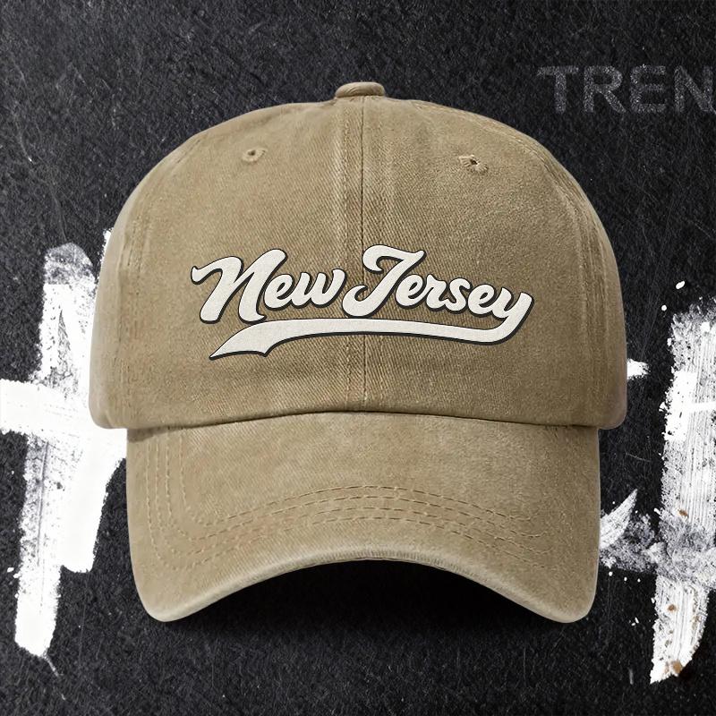 pc Adjustable Baseball Cap Featuring New Jersey Print Lightweight Printed Womens Hat Trendy New Jersey Unisexs Cap an Idea