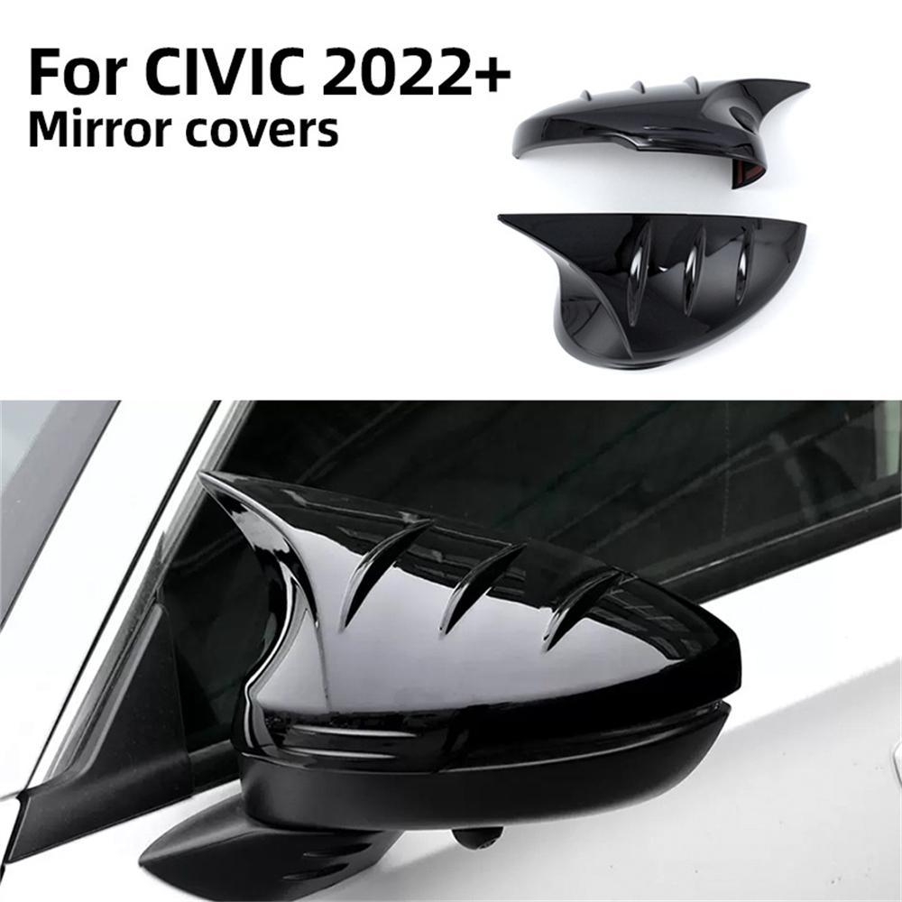Для Civic 11-го поколения корпус зеркала заднего вида (правильно)-модель с рогом, высокоглянцевая черная