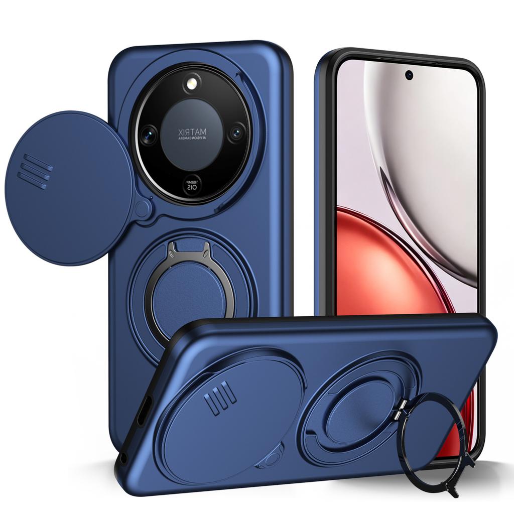 Защитный чехол-броня со сдвижной защитой камеры для Honor X9a X9b X9c X9d Magic 5 6 7 8 Lite X50 X60 Pro X70 5G с металлической подставкой-кольцом