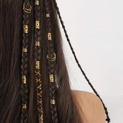 41 шт. Кольца для наращивания волос из сплава с косичкой - DIY полые аксессуары для волос