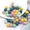 Hanmade Handmade 14mm Material Acrylic Beads Earrings Making Hanging Hole Magic Color DIY Fashion Bracelet Necklace Accessories Ornament 10pcs