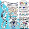 925 Silver Wedding Rings For Women Girl 'S Stackable Ring For Engagement Party
