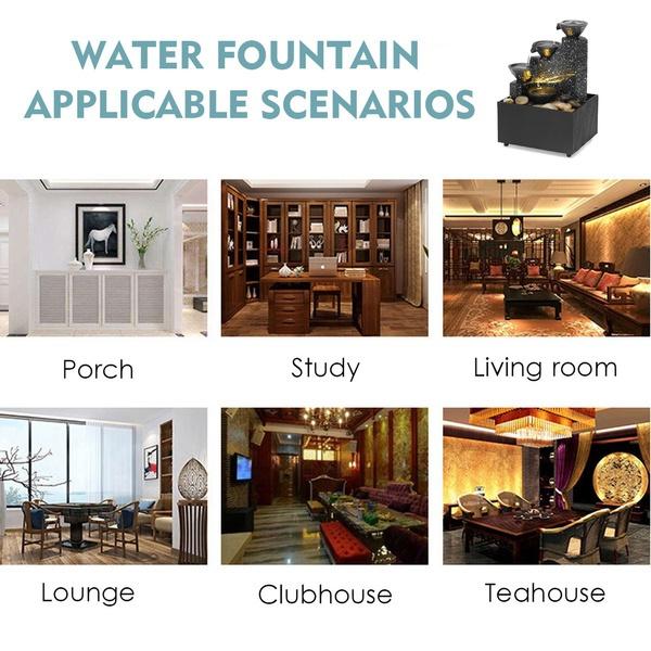 7,6-дюймовый настольный фонтан-водопад, настольные USB-фонтаны, крытый фонтан-водопад, мини-водопад