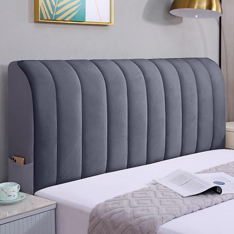 Универсальный эластичный чехол для изголовья кровати из утолщенного хлопка - мягкий, универсальный пылезащитный чехол