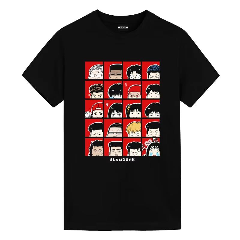 Хлопковая футболка Dunk Master Совместное название Вокруг Короткий рукав Сакураги Ханамичи Рукава Свободная баскетбольная майка Одежда с мячом