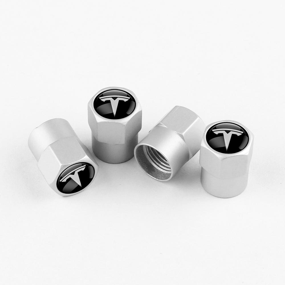 bntfg6 4Pcs Auto Styling Car Aluminum Tire Valve Caps Protection Cover Accessories For Tesla Model 3 Model Y ModelS ModelX Coil Mod WYE