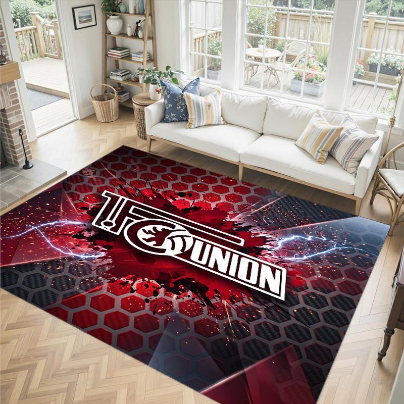 Union Berlin FC Design Crystal Velvet Carpet Cozy Non?Slip Printed Rug For Bedroom Living Room Entrance