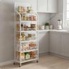 Snack Storage Rack Floor Standing Metal Display with Hooks Mobile