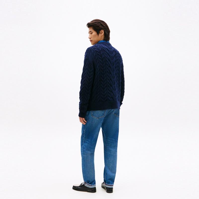 Tommy Hilfiger Мужской вязаный свитер Color Block с косами XM0XM05979