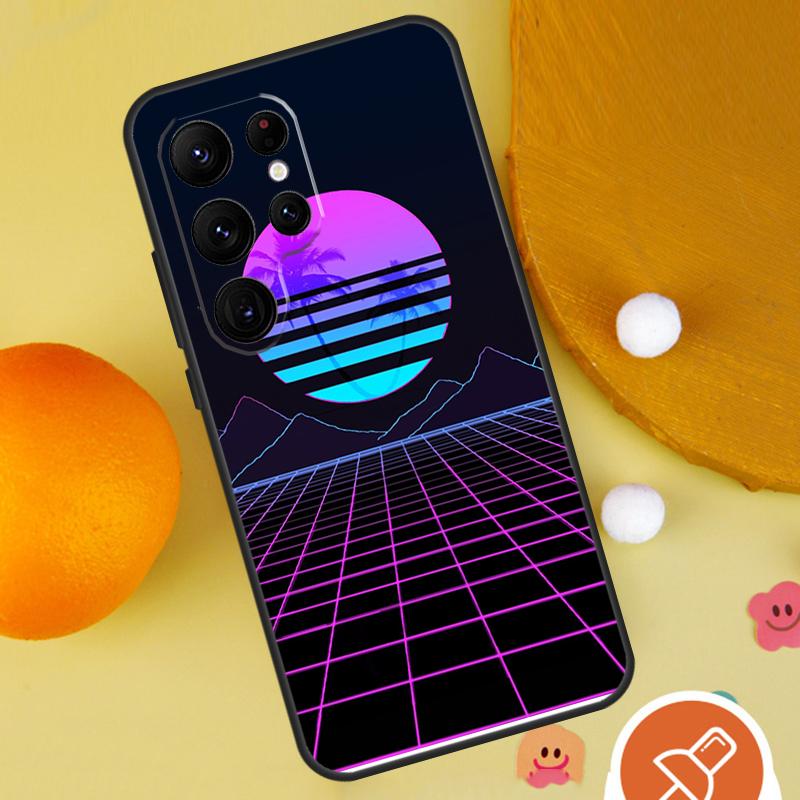 Synthwave Retro 80s Neon Case For Samsung Galaxy S25 Ultra S24 S23 S22 S21 Ultra S9 S10 S20 Plus S24 FE Funda Cover