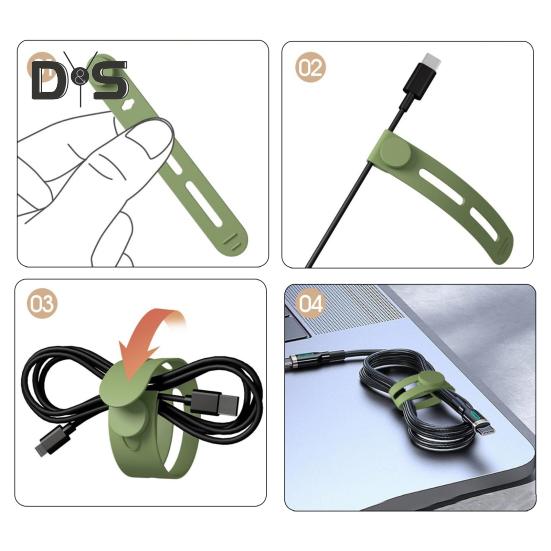 38Pcs/Set Silicone Cable Tie Writable Label Tag Earphone Phone Power Cord Bundling Strap Reusable Elastic Wire Management Organizer Wrap