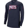 Brooklyn Nets T-Shirt Training Quick-Dry Sports Long Sleeve Kids Tops Dark-Blue 3Z2B7HC34-NYN