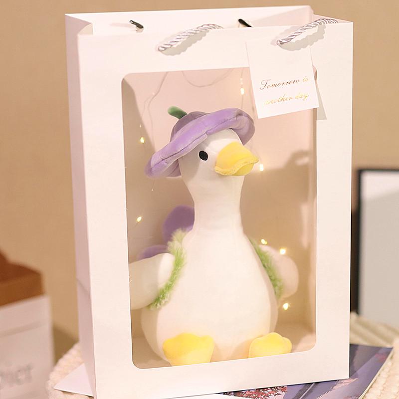 Очаровательная желтая утка, плюшевая игрушка - Мягкая подушка-гусь для объятий и подарков на день рождения