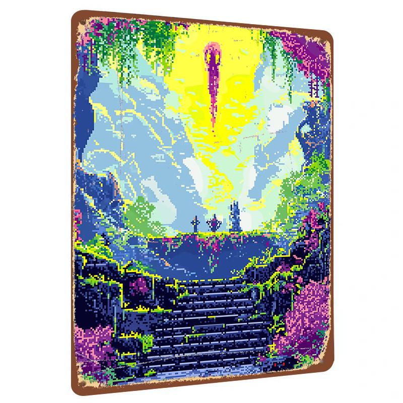 Fantasy Glowing Castle Metal Iron Painting Home Wall Decor Art Hanging Living RoomDecorative Painting