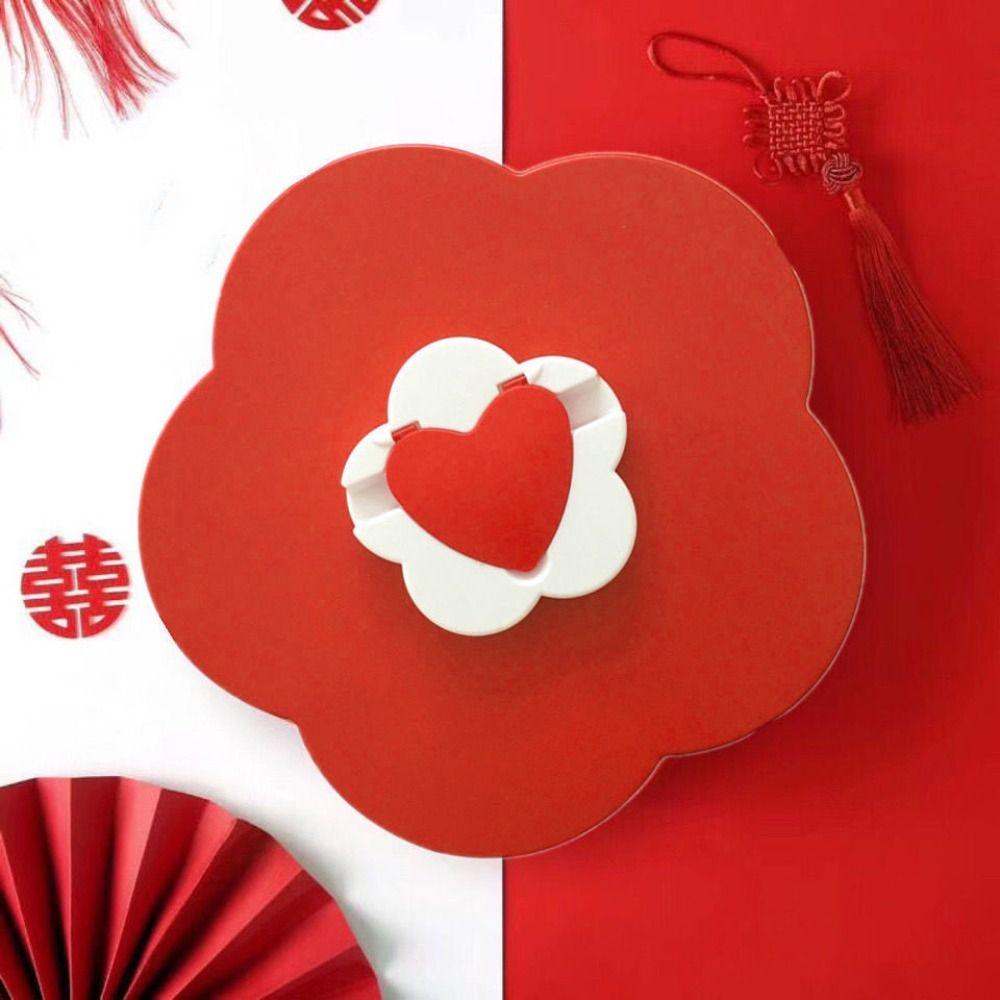 2-layer Snack Tray with Phone Holder Jewelry Organizer Creative Rotating Petal Candy Box Entertain