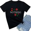 BLACKMYTH Женская летняя футболка с коротким рукавом и принтом розы 'Nothing' Графичная милая футболка