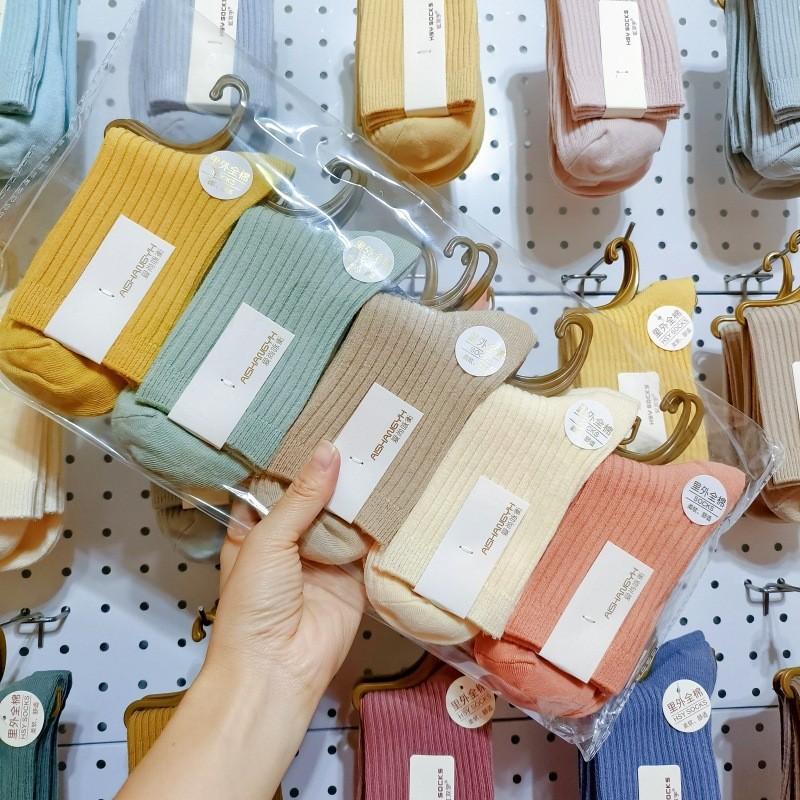 Носки Zhuji мужские однотонные хлопковые носки средней толщины с двойной иглой, утолщенные теплые модные чулки