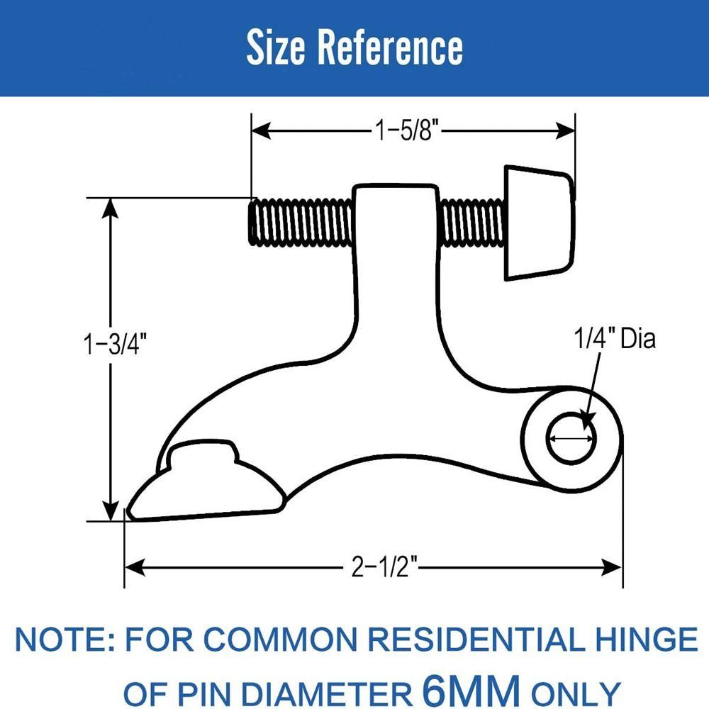 Black Silver Deluxe Door Hardware Hidden Heavy Duty Hinge Pin Door Stopper Damper Bumper