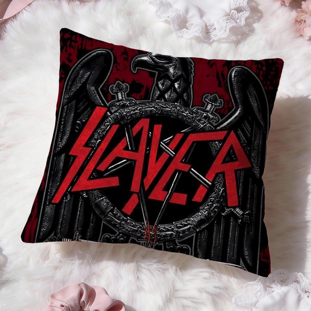 Подушка с чехлом для группы Heavy Metal S-Slayer Премиум-комфорт Двусторонний чехол для подушки - Дизайн «Два в одном» для любой комнаты и салона автомобиля