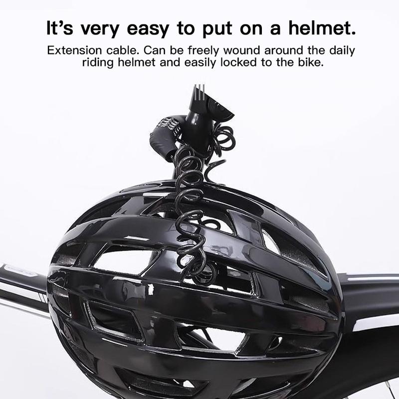 Motorcycle 4-Digit Password Combination Chain Lock, Bicycle Anti-Theft Helmet Safety Lock, Portable Durable Wire Cable Lock