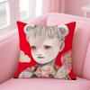 Whimsical Japanese Abstract Art Cute Emo HHikari Shimoda Cushion Cover Pillow Case Soft Skin Friendly Fabric  Concealed Zipper