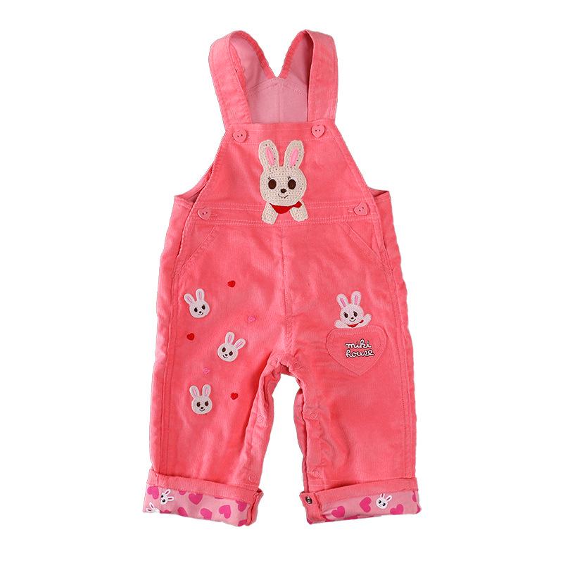 Children's Cartoon Five Bears & Rabbits Denim Overalls for Spring/Autumn