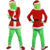 Women's Cosplay Costume Santa Claus Hat Glove Belt Clothe Pant Mask Shoes 7 Piece Set