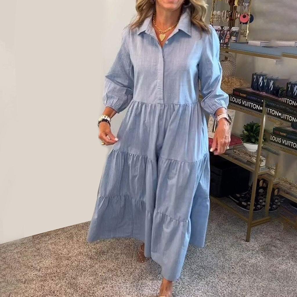 Женская мода повседневная рубашка с лацканами юбка-помель