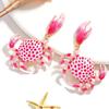 1 Pair Fashion Crab Earrings Creative Ear Jewelry Animal Earrings Beach Vacation Accessory