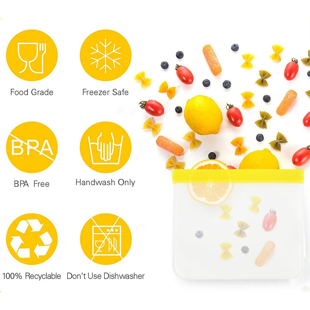10 шт. силиконовый мешок для хранения продуктов, герметичный многоразовый стоячий мешок с застежкой-молнией, сумка для свежести, сумка для хранения продуктов, набор для свежей упаковки