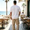 Men's Cool Hip‑Hop Teddy Bear Crew Neck T‑Shirt, Green Splash Art Street Style Bear With Sunglasses & Cap Graphic Casual Short Sleeve Tee