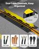 VEVOR Cable Protector Ramp, 9,979 kg/axle Capacity, 2 Channel Heavy Duty Rubber Cord Hose Wire Cover, 32 x 31 mm Channel
