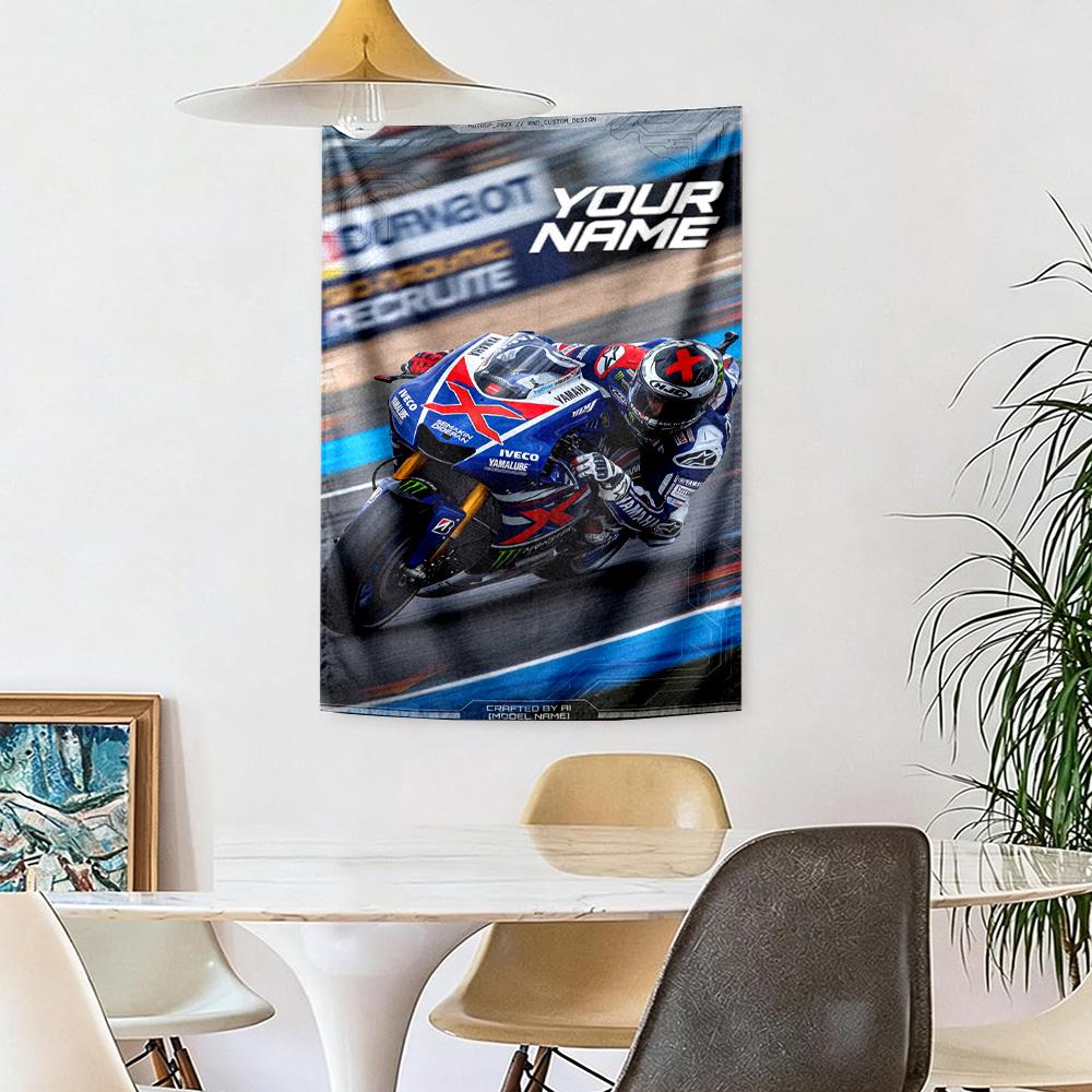 Jorge Lorenzo Custom Your Name Wall Decor Tapestry Art For Pet Memorial Birthdaywedding Party Backdrop Family Gift