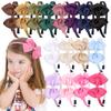 4pcs Cute Solid Color Grosgrain Ribbon Hair Bows Headbands for Girls Plastic Teeth Hairbands Children Kids Hair Accessories