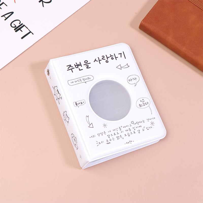 Ins Cute Mini 3-Inch Album 36 Pockets Card Binder Kpop Idol Pictures Storage Case Transparent Inner Page Collection Album