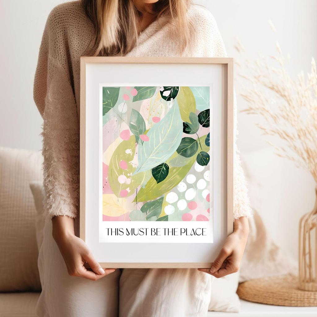 Плакат композиция из зеленых листьев