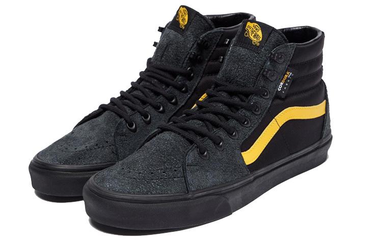 Vans SK8 Cordura Высокие Скейтбордические Кеды Унисекс Черный Желтый VN0A4BV60IV1