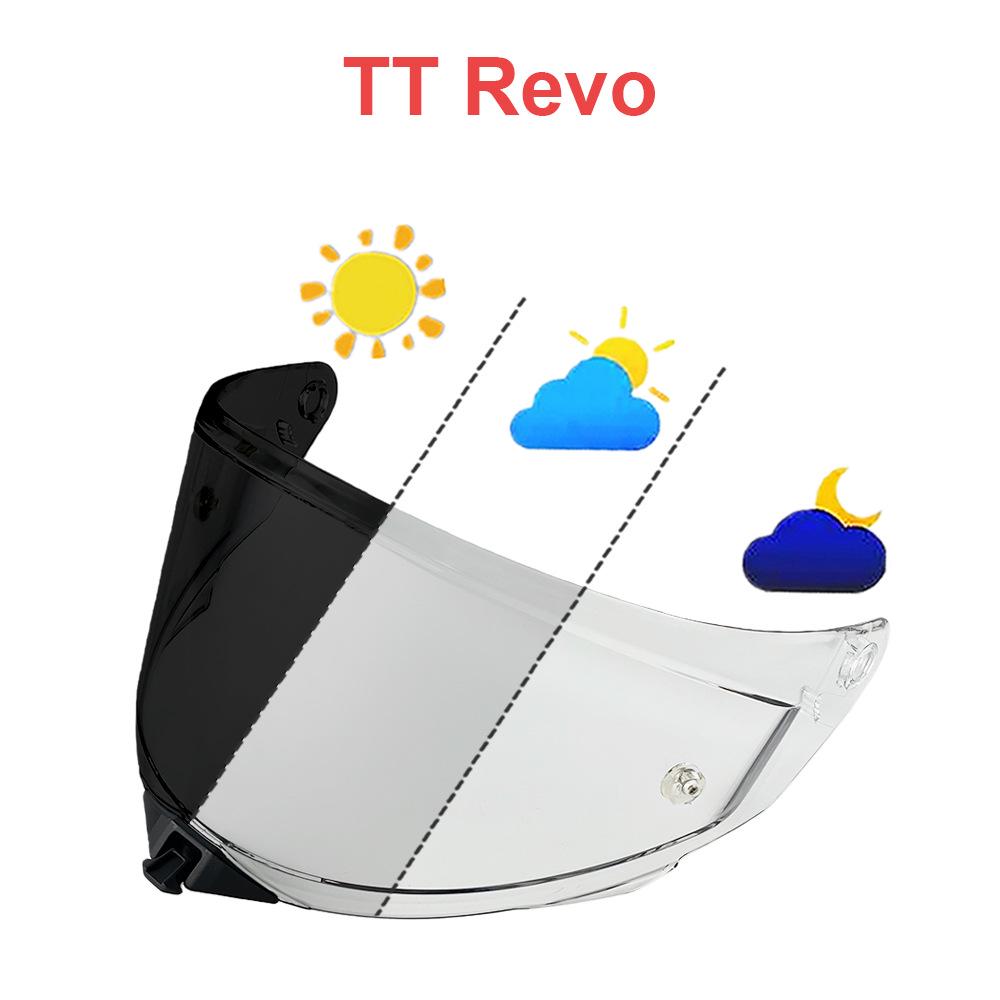 TT REVO High-Def Electroplated Lens for Day/Night Use with UV Protection – Fits TT REVO Motorcycle Helmet.