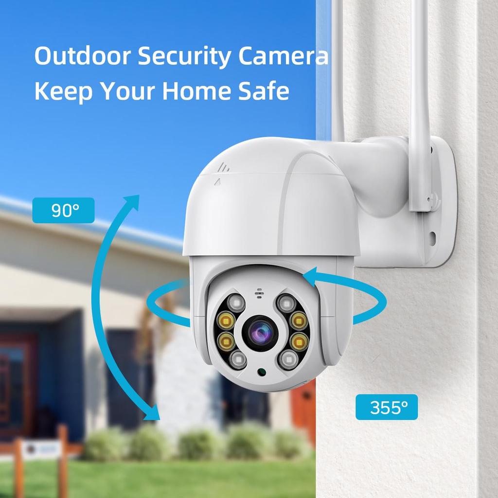 ICSEE 1080P HD WiFi PTZ Outdoor Camera with Mobile Remote Monitoring