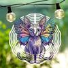 1pc Mandala Style 3D Rotating Wind Chime with Unique Butterfly Wing Kitten Design - Vibrant Metal Art Decor, No Power Needed