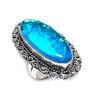 Blue Triplet Opal Handmade 925 Sterling Silver Jewelry Ring Size 7 a4W86