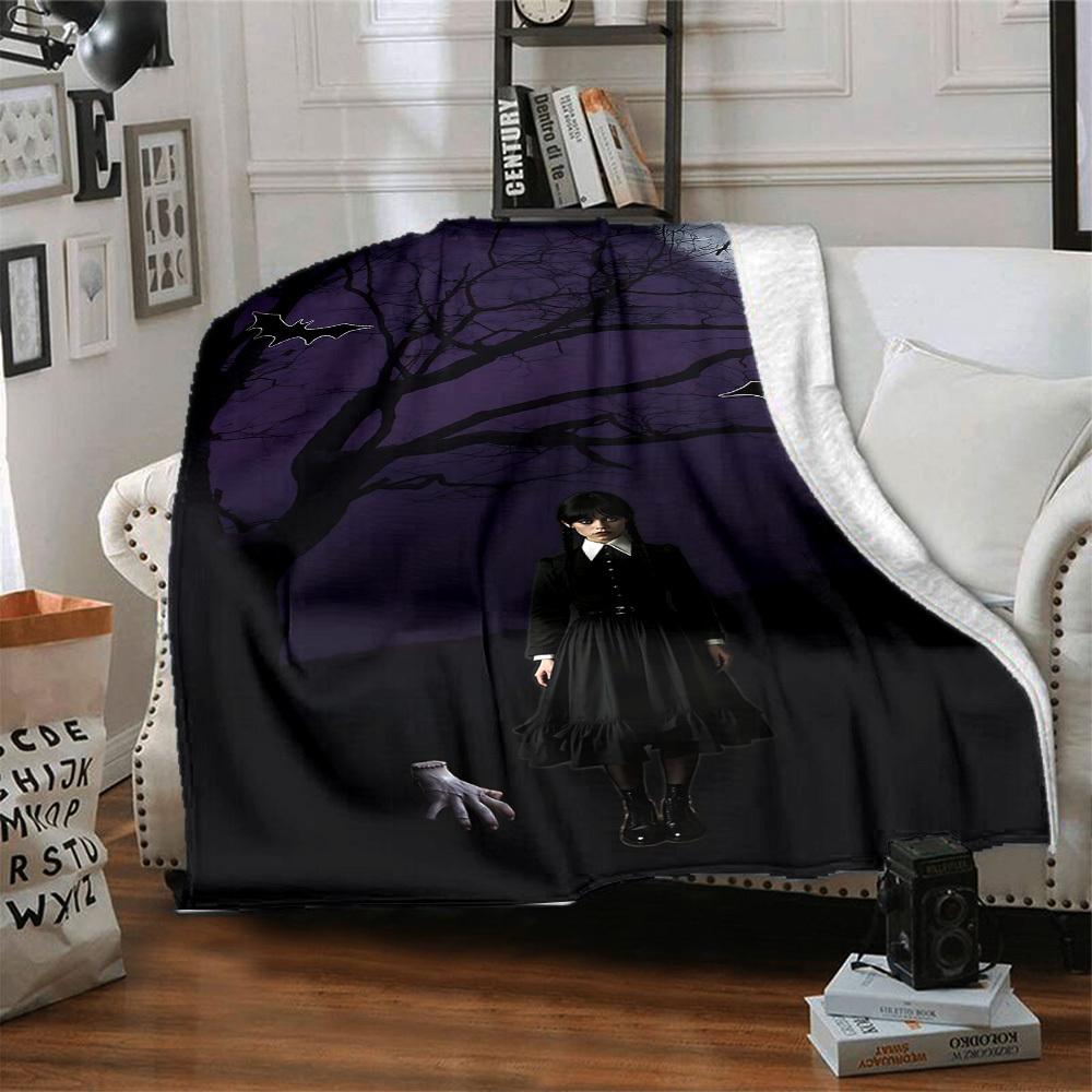 1pc nightmare ___________ addams Soft Flannel All-Season Throw for Home, Office, Outdoor UseDurable Comfort 100597