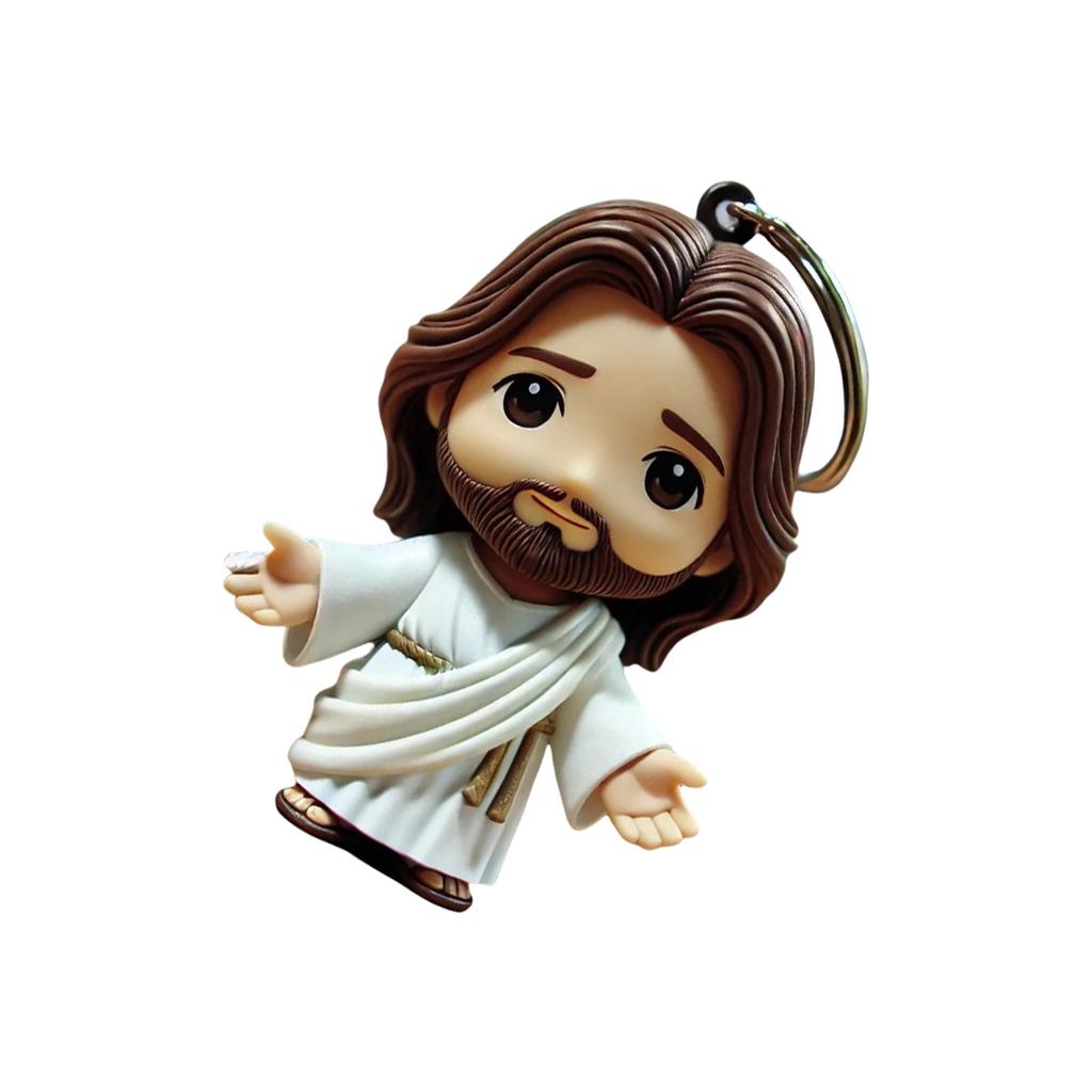 Портативный брелок с фигуркой Иисуса Акриловый изысканный брелок Иисуса для ключей, сумок и декора автомобиля Религиозный подарок для верующих