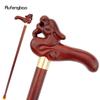 Red Dragon Wooden Single Joint Fashion Walking Stick Decorative Cospaly Cane Halloween Mace Crutch Wand Crosier 94cm