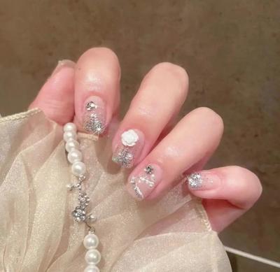 Чисто ручная работа фототерапия носимый ноготь часть короткий квадратный сломанный алмаз носимый ноготь готовый продукт многоразовый ноготь пластырь