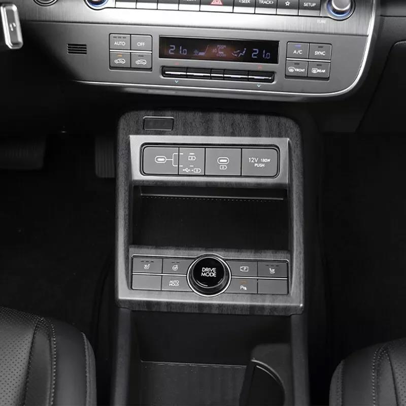 Wood Grain Center Console Gear Shift Panel Cover Trim For Hyundai Kona 2024 2025 Interior Accessories LHDGood product