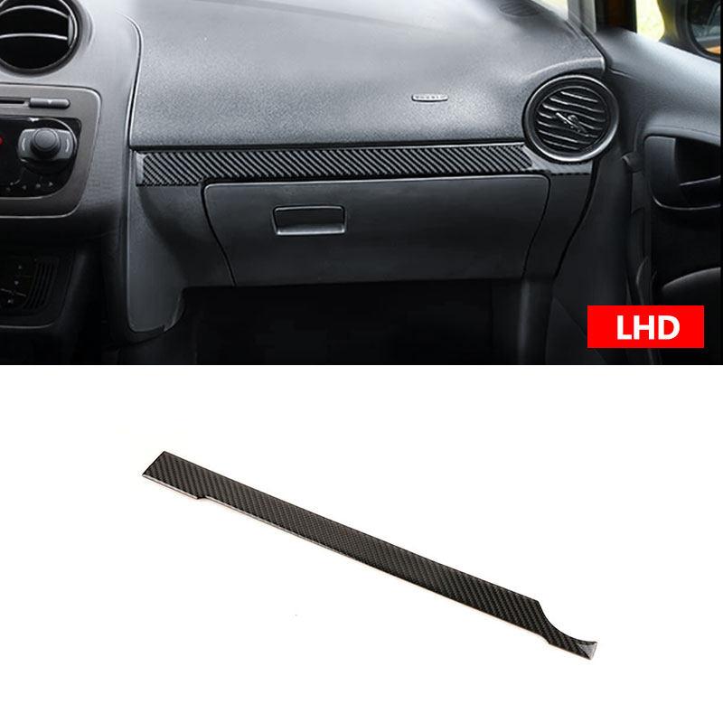 For Seat Ibiza 6l 2003 2004 2005 2006 2007 2008 Soft Carbon Fiber Car Inner Dashboard Panel Co-pilot Passenger Side Strip Trim