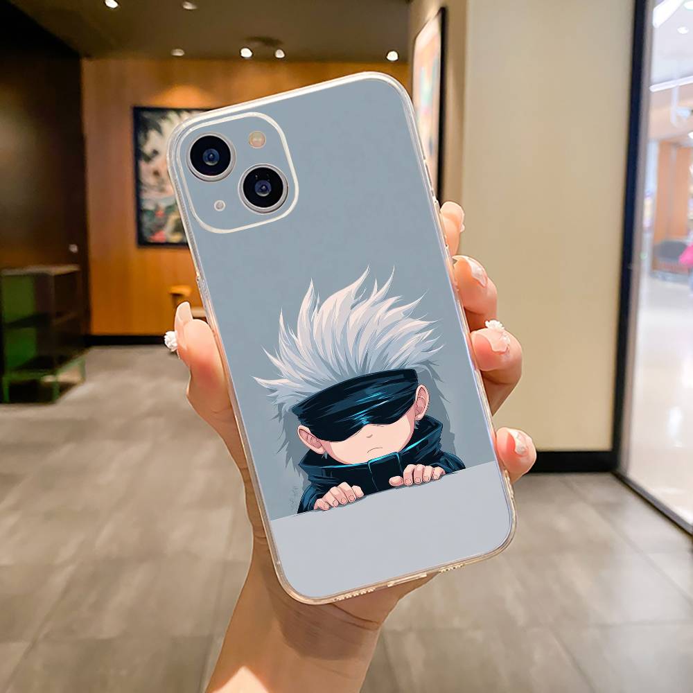 Любимые Аниме Персонажи-С-Сатору Г-Годжо Чехол для Телефона Для iPhone17,16,15,14,13,12,Pro Max, Plus Мягкий Силиконовый Прозрачный Чехол