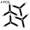 4pcs Adjustable Triangle Bed Mattress Sheet Holder Straps Clips Grippers Fasteners (Black)