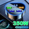 Автомобильное зарядное устройство 350 Вт USB Type C Сверхбыстрая зарядка в автомобиле со светодиодным монитором напряжения для iPhone Samsung Huawei Oneplus Vivo Oppo